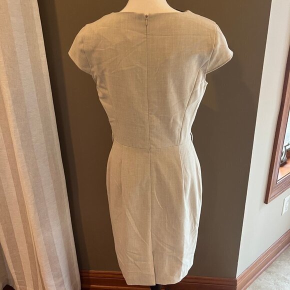 Calvin Klein Tan Dress, Cap Sleeve, Office or Church, Size 8 - Picture 4 of 9